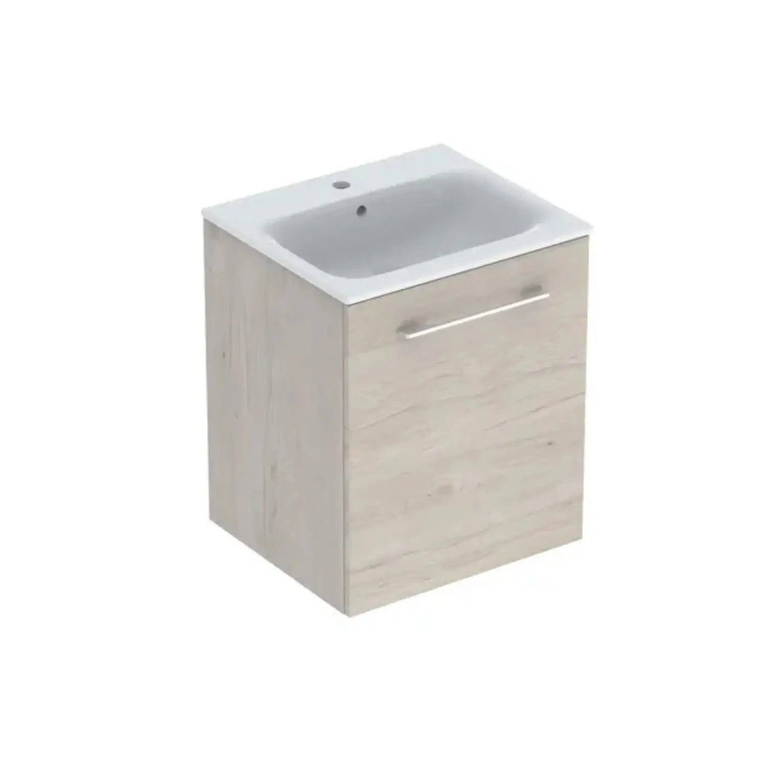Geberit Selnova Square - izlietnes skapis 64x54x48 cm, ar izlietni, 1 durvis, gaišs Hickory riekstkoks 501.251.00.1