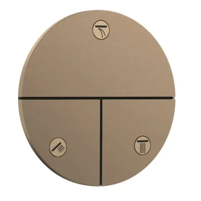 Hansgrohe ShowerSelect Comfort - zemapmetuma vārsts, 3 patērētājiem, birstēts bronzas tonis 15558140