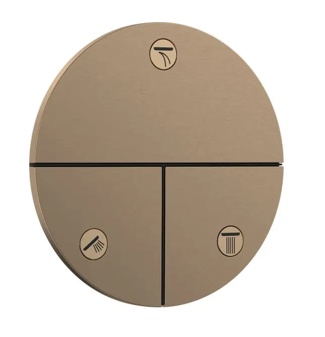 Hansgrohe ShowerSelect Comfort - zemapmetuma vārsts, 3 patērētājiem, birstēts bronzas tonis 15558140