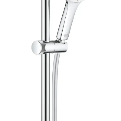 Grohe Rainshower SmartActive - dušas stieņa komplekts 130, 3 strūklu veidi, 60 cm stienis un šļūtene, Moon White 26576LS0