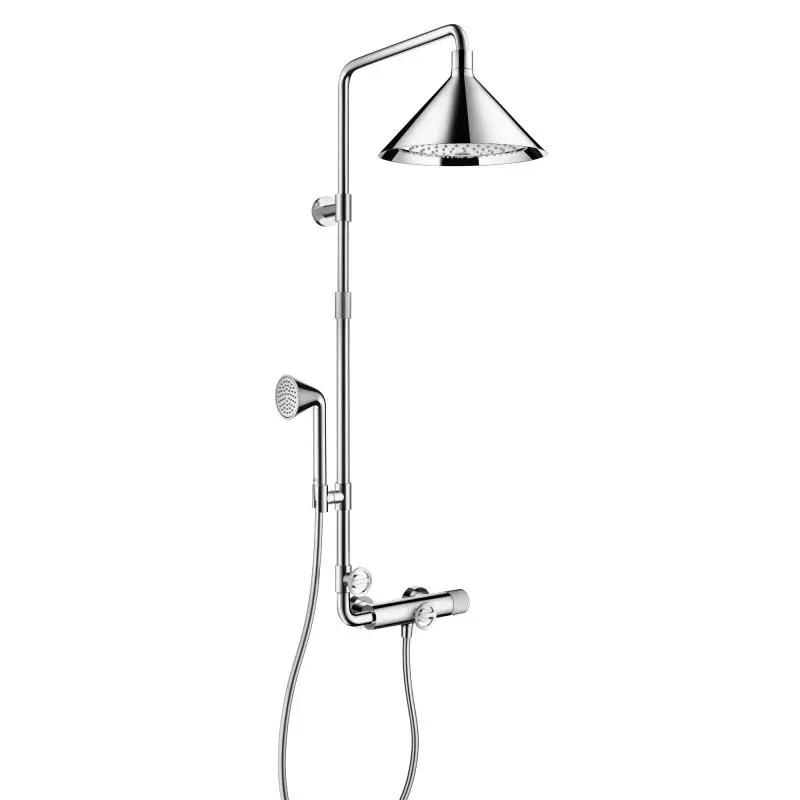 Axor Showerpipe Front - Showerpipe 279 2jet, ar termostata maisītāju un galvas dušu, hroms 26020000