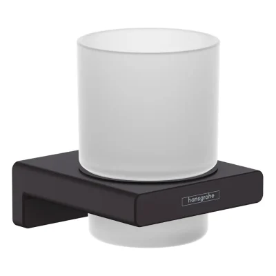 Hansgrohe AddStoris - zobu birstes glāze ar turētāju, matēts stikls/matēti melns 41749670