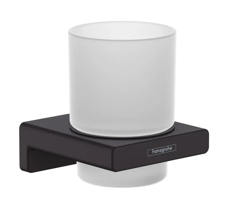 Hansgrohe AddStoris - zobu birstes glāze ar turētāju, matēts stikls/matēti melns 41749670