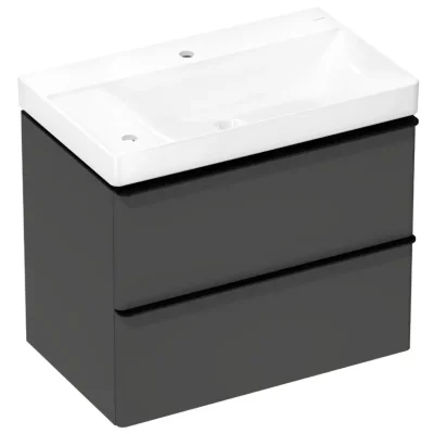 Hansgrohe Xelu Q - izlietne ar skapīti, 63x78x50 cm, 2 atvilktnes, matēti pelēks/matēti melns 54378670