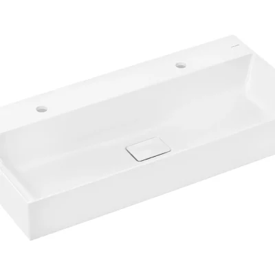 Hansgrohe Xevolos E - izlietne 100x48 cm, bez pārplūdes, 2 caurumiem jaucējkrānam, SmartClean, balta 61111450