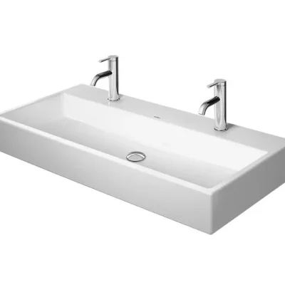 Duravit Vero Air - mēbeles dubultā izlietne 100x47 cm, bez pārplūdes, ar jaucējkrāna caurumiem, WonderGliss, balta 23501000721