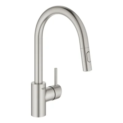 Grohe Concetto - virtuves izlietnes maisītājs ar izvelkamu trauku dušu, SuperSteel 31483DC2