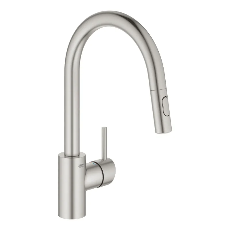 Grohe Concetto - virtuves izlietnes maisītājs ar izvelkamu trauku dušu, SuperSteel 31483DC2
