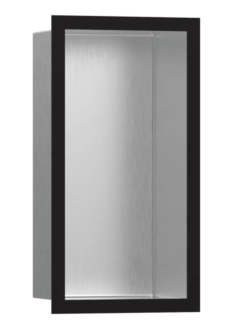 Hansgrohe XtraStoris Individual - sienas niša ar dizaina rāmi, 30x15x10 cm, matēts nerūsējošais tērauds/matēti melns 56094670