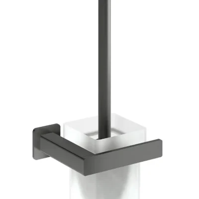 OMNIRES Nelson - WC birste ar turētāju, montāža pie sienas, piena stikls/grafīts NL80620GR