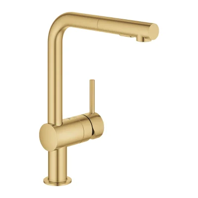 Grohe Minta - virtuves izlietnes maisītājs ar izvelkamu dušu, matēts Cool Sunrise 30274GN0