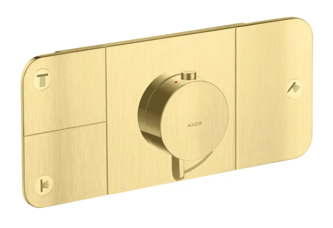 Axor One - zemapmetuma termostata maisītājs, 3 patērētājiem, birstēts misiņš 45713950