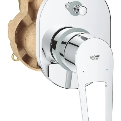 Grohe BauLoop - zemapmetuma maisītājs 2 patērētājiem, ar iebūvēto daļu, hroms 29041001