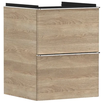 Hansgrohe Xelu Q - izlietnes skapītis, 63x48x50 cm, 2 atvilktnes, dabīgs ozols/hroms 54021000