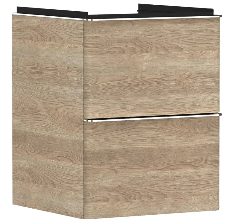 Hansgrohe Xelu Q - izlietnes skapītis, 63x48x50 cm, 2 atvilktnes, dabīgs ozols/hroms 54021000