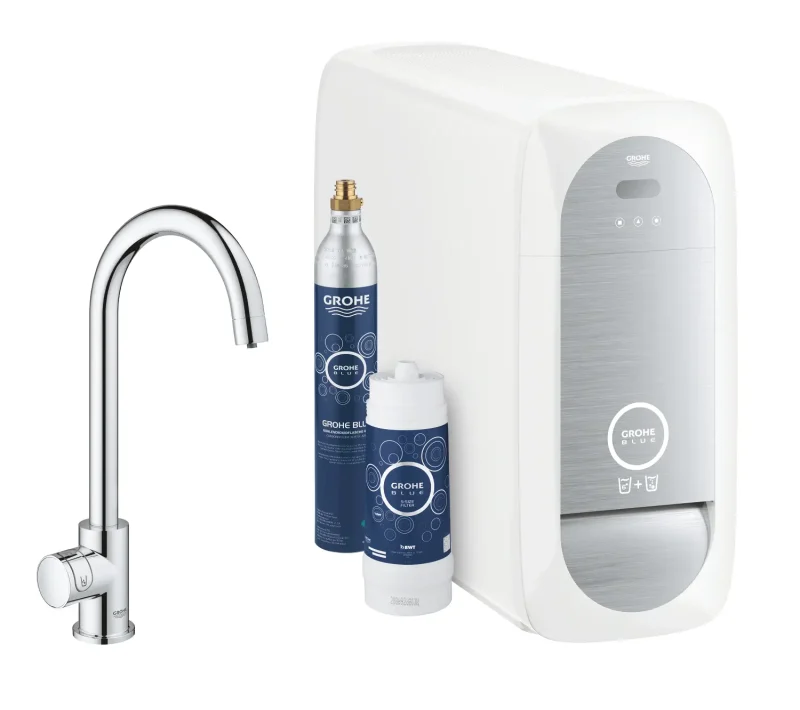 Grohe Blue Home - virtuves izlietnes vārsts Mono Connected ar dzesēšanas iekārtu un ūdens filtru, hromēts 31498001