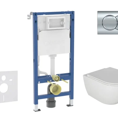 Geberit Duofix - komplekts priekšsienas elements, WC Oudee ar SoftClose sēdekli un Delta01 vadības plati, spīdīgs hroms SANI11CA1124B
