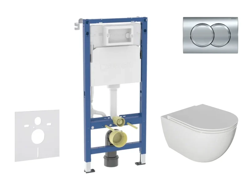 Geberit Duofix - komplekts priekšsienas elements, WC Oudee ar SoftClose sēdekli un Delta01 vadības plati, spīdīgs hroms SANI11CA1124B