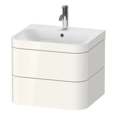 Duravit Happy D.2 Plus - skapis ar izlietni 48x58x49 cm, 2 atvilktnes, balts augsts spīdums HP4635O2222