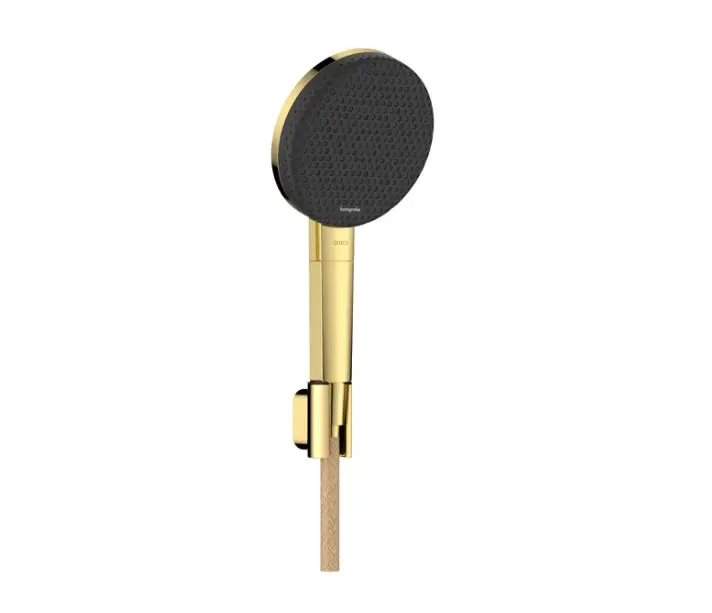 Hansgrohe Raindance Alive Select S - rokas dušas, turētāja un šļūtenes komplekts, 3 strūklas veidi, EcoSmart, pulēta zelta optika 24611990