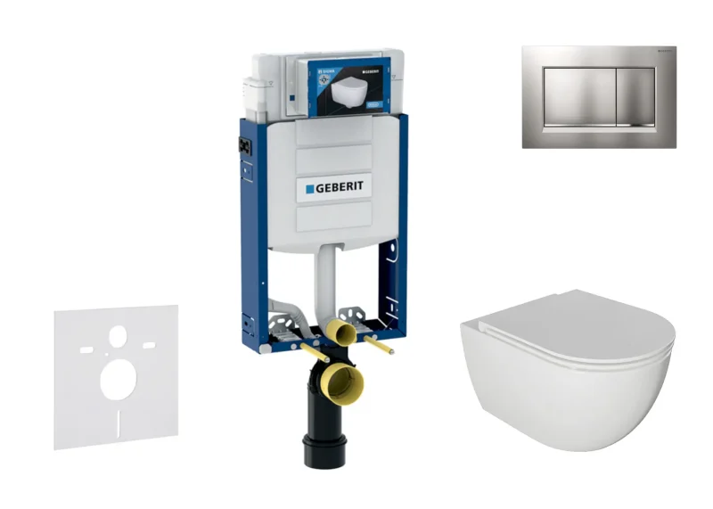 Geberit Kombifix - komplekts ar priekšsienas elementu, WC Oudee un Softclose sēdekli, vadības plati Sigma20, matēti hroms/hroms SANI15CA1116