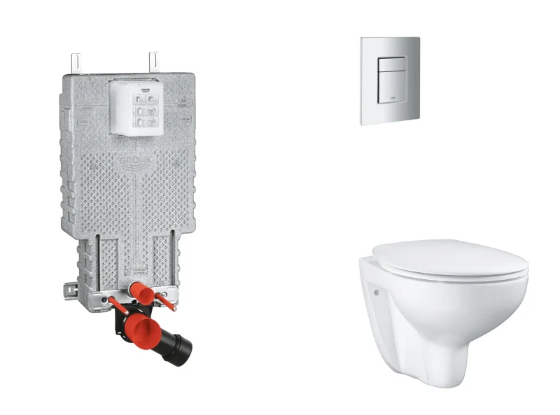 Grohe Uniset - komplekts priekšsienas elements, WC ar SoftClose sēdekli un Skate Cosmopolitan vadības plati, matēts hroms SANI15BB2102