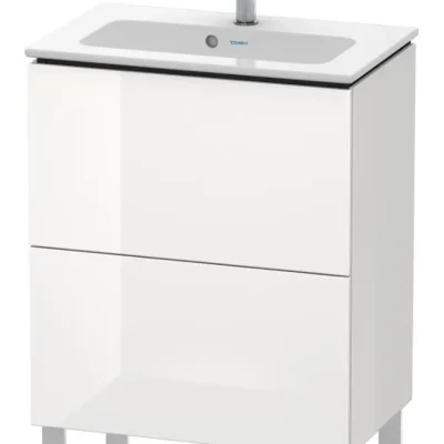 Duravit L-Cube - izlietnes skapītis Compact, 86x62x39 cm, 2 atvilktnes, balts spīdīgs LC667302222