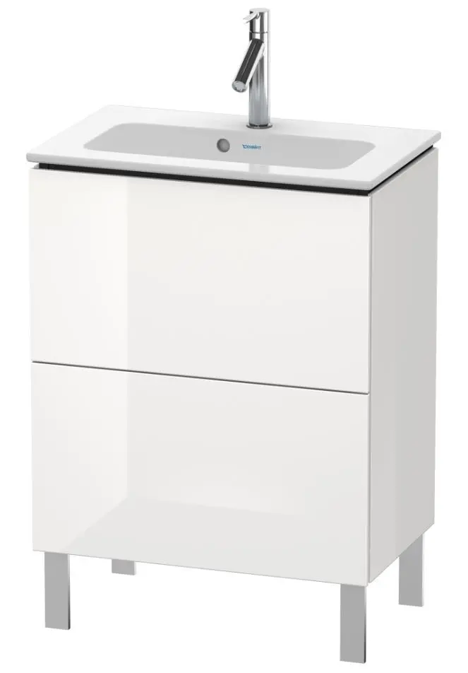 Duravit L-Cube - izlietnes skapītis Compact, 86x62x39 cm, 2 atvilktnes, balts spīdīgs LC667302222