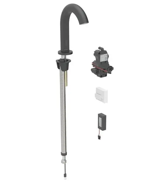 Geberit Piave - elektronisks izlietnes vārsts, darbība ar baterijām, easy to clean, matēti melns 116.183.14.1