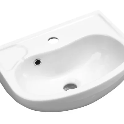 Aqualine Small - roku mazgājamā izlietne 45x35 cm, ar 1 jaucējkrāna caurumu, balta 10TP71045