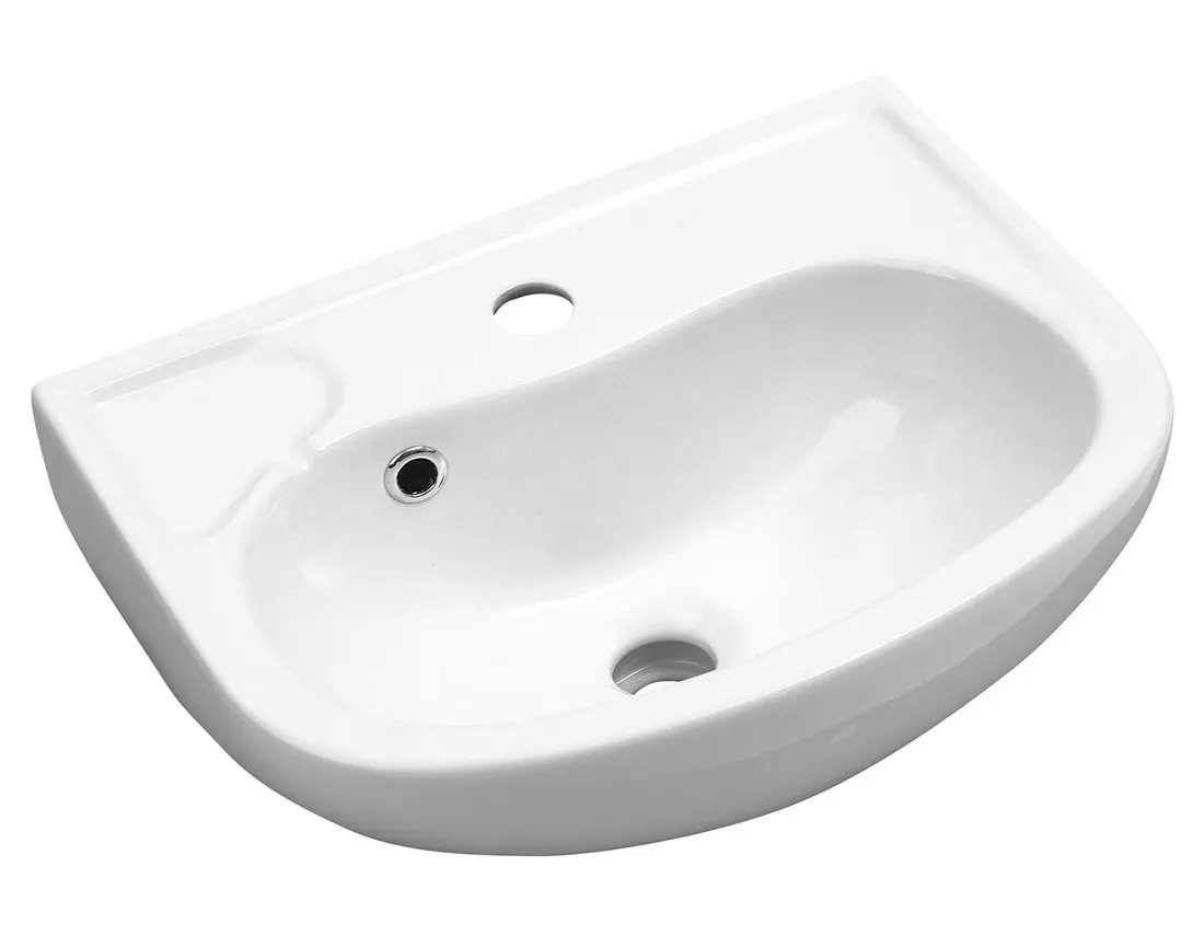 Aqualine Small - roku mazgājamā izlietne 45x35 cm, ar 1 jaucējkrāna caurumu, balta 10TP71045