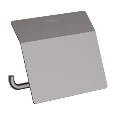 Hansgrohe AddStoris - tualetes papīra turētājs ar vāku, hroms melns birstēts 41753340