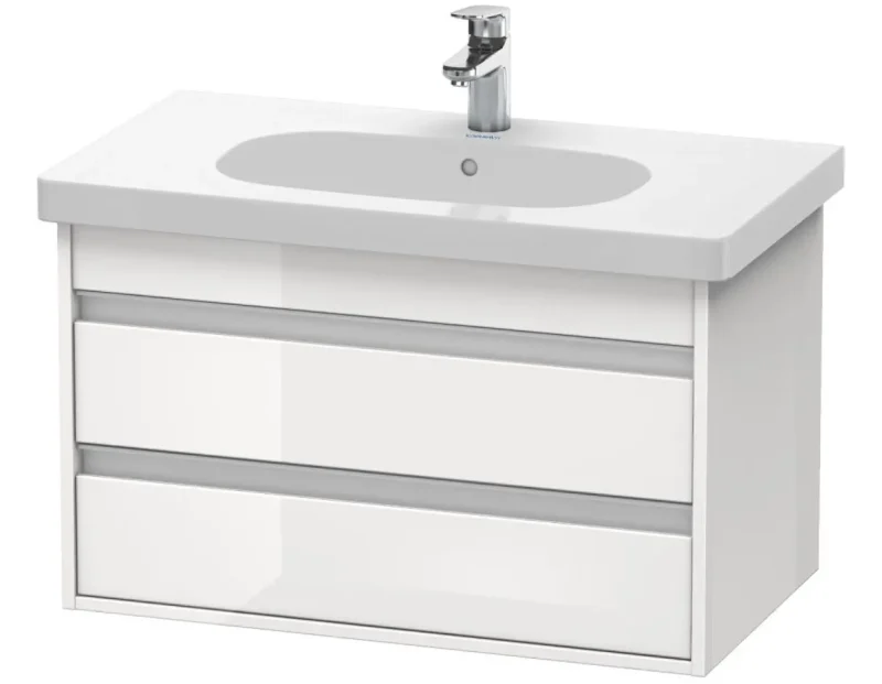 Duravit Ketho - izlietnes skapītis 48x80x46 cm, 2 atvilktnes, balts spīdīgs KT664702222