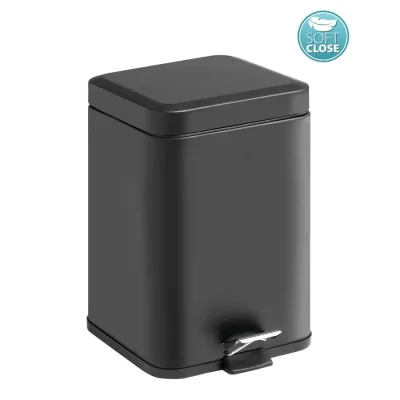 Sapho Gedy vannas istabas aksesuāri - atkritumu tvertne 5 l, Soft Close, matēti melna 230914