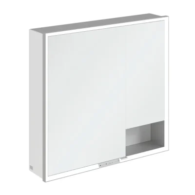 Villeroy & Boch My View+ - spoguļskapītis ar LED apgaismojumu 80x75x17 cm, 2 durvis, Brilliant White/pelēks A48180VE