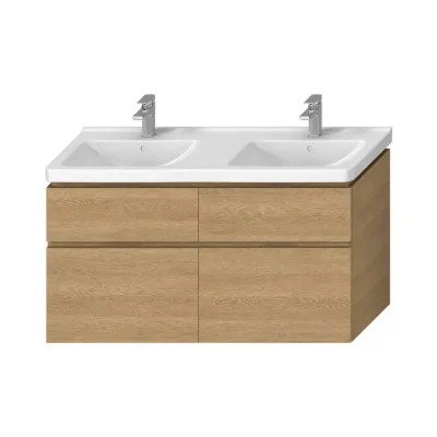 Jika Cubito Pure - dubultās izlietnes apakšskapītis 128x68 cm, ozols H40J4274025191