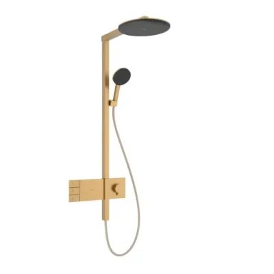 Hansgrohe Raindance Alive S - dušas komplekts ar termostatu, diametrs 30 cm, 3 strūklas veidi, birstēta bronza 24595140