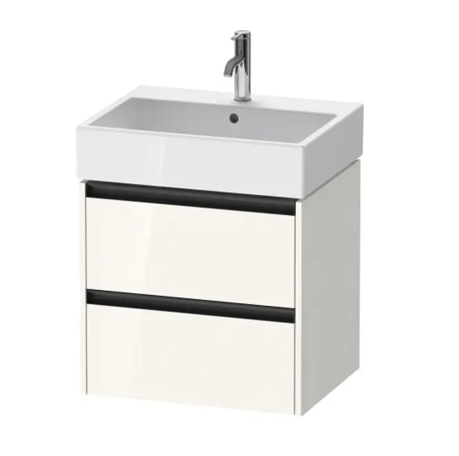 Duravit Ketho.2 - izlietnes skapītis, 55x58x46 cm, 2 atvilktnes, balts spīdīgs K25275022220000