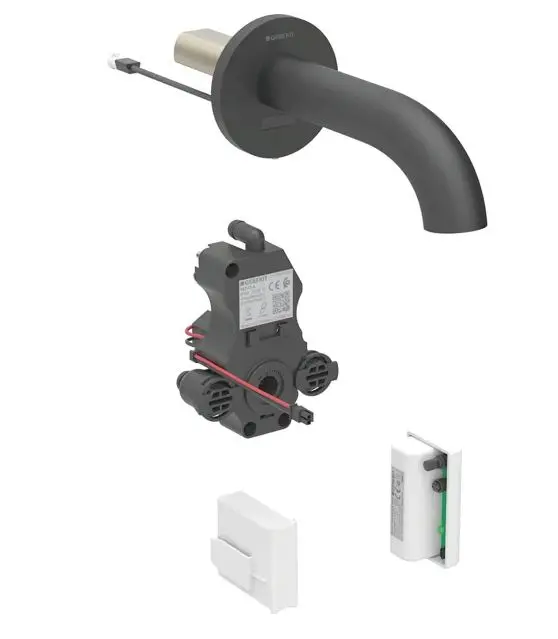 Geberit Piave - elektronisks zemapmetuma izlietnes vārsts, ģeneratora darbība, easy to clean, matēti melns 116.285.14.1