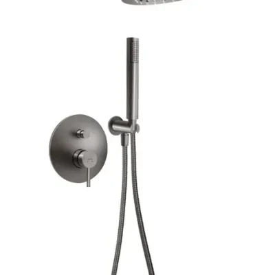 Novaservis Ferro Ciriculus - dušas komplekts ar zemapmetuma maisītāju, ar korpusu, diametrs 20 cm, gun metal BCK7PGM-SET1-S