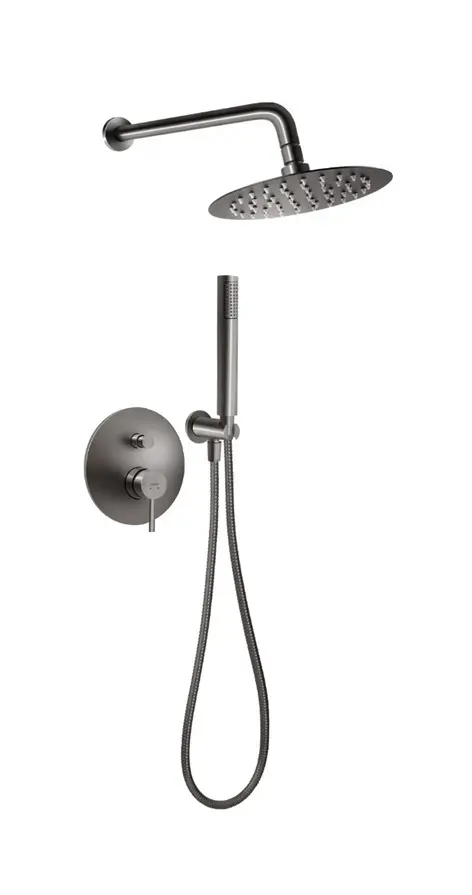 Novaservis Ferro Ciriculus - dušas komplekts ar zemapmetuma maisītāju, ar korpusu, diametrs 20 cm, gun metal BCK7PGM-SET1-S