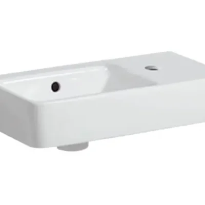 Geberit Selnova - izlietne 55x37 cm, ar pārplūdi, 1 jaucējkrāna caurumu, balta 501.513.00.7