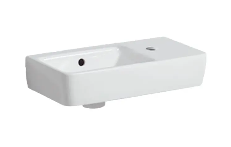 Geberit Selnova - izlietne 55x37 cm, ar pārplūdi, 1 jaucējkrāna caurumu, balta 501.513.00.7