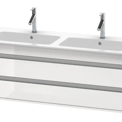 Duravit Ketho - izlietnes skapītis 48x127x48 cm, 2 izvelkamās atvilktnes, balts spīdīgs KT643202222