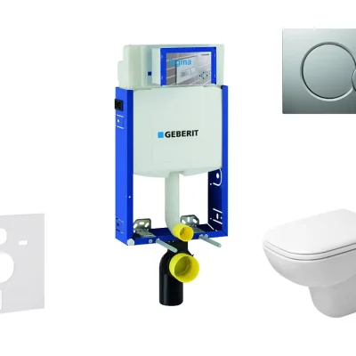 Geberit Kombifix - priekšsienas uzstādīšanas komplekts, WC ar sēdekli, D-Code, bezapmales, SoftClose, vadības plate Sigma01, hroms matēts 110.302.00.5 NH3