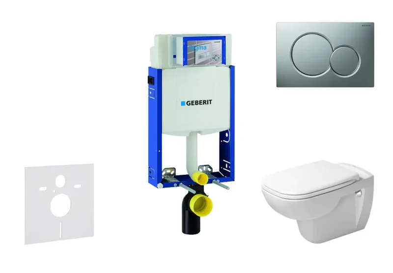 Geberit Kombifix - priekšsienas uzstādīšanas komplekts, WC ar sēdekli, D-Code, bezapmales, SoftClose, vadības plate Sigma01, hroms matēts 110.302.00.5 NH3