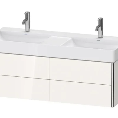 Duravit XSquare - dubultais izlietnes skapītis 40x118x46 cm, 4 atvilktnes, balts spīdīgs XS416402222