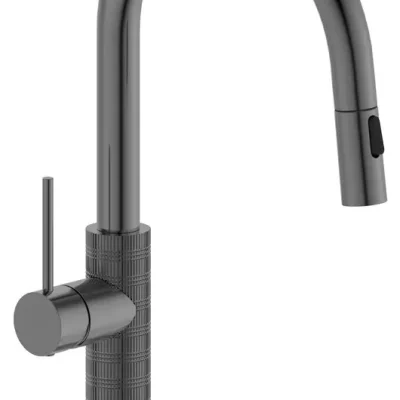 Sapho ūdens maisītāji - virtuves izlietnes maisītājs ar izvelkamu dušu, gun metal FR576GM