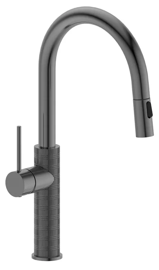 Sapho ūdens maisītāji - virtuves izlietnes maisītājs ar izvelkamu dušu, gun metal FR576GM