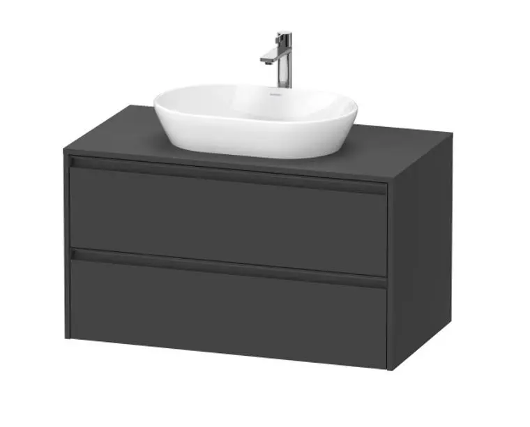 Duravit Ketho.2 - izlietnes skapītis, 57x100x55 cm, 2 atvilktnes, grafīta matēts K24896049490000